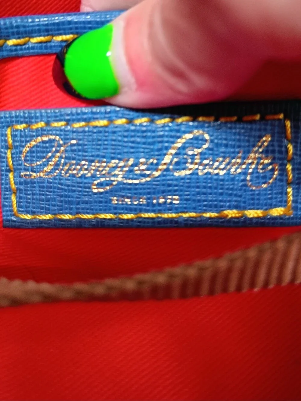 Dooney & Bourke Vintage Y2K White Blue Multicolor Hearts Leather Small Satchel